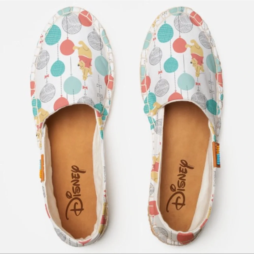 UBUNTU Disney Winnie The Pooh Canvas Slip On Espadrille Size 10.5 Balloon Print